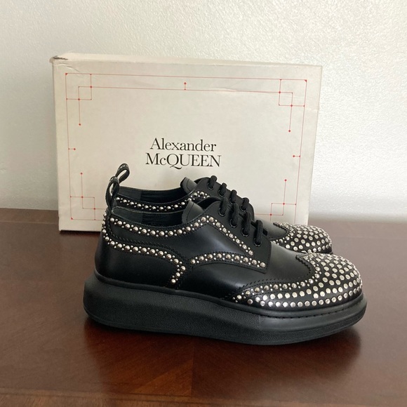 Alexander McQueen Shoes | Alexander McQueen Mens Studded Leather Oxford Brogues Sneakers | Color: Black | Size: 7 | Juansstuff's Closet